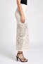 Women Textured Maxi Skirt, Cream - 3