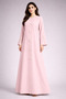 Pink Korean Nida Abaya | Luxury Modest Wear with Contrast Piping