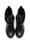 Women's Black Winter Boots with Buckle, Lace-Up, Zipper, 8 cm High Thick Sole, Hayka - 2
