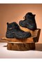 Genuine Leather Men's Outdoor Boots Water Resistant Winter Trekking and Mountaineering Boots Black - 5