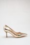 Women's Mirror Gold Pointed Toe Heeled Shoes - 8