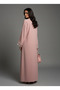 Pink Designer Star Lace with Matching Headscarf Front Open Abaya - 7