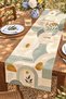 Soft Green Bohemian Sun and Rainbow Patterned Runner / Tablecloth / Placemat - 3