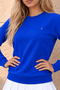 Women's Crew Neck Seasonal Blue Sweatshirt - 6