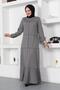 Sewing Detailed Dress Gray - 2