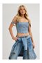 Rhinestones denim corset - 4