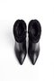 Women's Black Winter Patent Leather Fur Zippered Pointed Toe Thin Heeled Boots Atel - 3