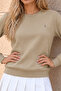 Women's Crew Neck Seasonal Beige Sweatshirt - 6