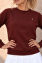 Women's Crew Neck Seasonal Burgundy Sweatshirt - 6