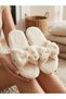 Pack of 3 Gold Gilded Polka Dot Bowknot Plush House Slippers - 4