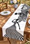 Black and White Women's Silhouette Patterned Runner / Tablecloth / Placemat - 3