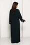 Emerald Celestial Crystal Abaya I Deep Forest Green Open Front Luxury Abaya with Star Scatter - 6