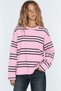 Bipantolon Women's Oversize Striped Crew Neck Sweatshirt - 2