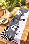 Black and White Women's Silhouette Patterned Runner / Tablecloth / Placemat