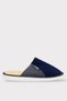 Men's Winter Woolen Insole, Soundproof Sole, Wick Pattern, Comfortable House Slippers, Dark Blue