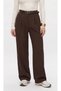 Women's Brown Palazzo Trousers High Waist Wide Leg Belted Stylish Pants