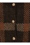Brown Plaid Women's Knitwear Cardigan - 6