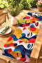 Colorful Women's Silhouettes Patterned Runner / Tablecloth / Placemat
