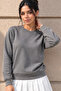 Women's Long Sleeve Comfort Gray Loose Sweatshirt - 5