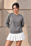 Women's Long Sleeve Comfort Gray Loose Sweatshirt - 4