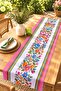 Vibrant Colorful Flowers Patterned Runner/Tablecloth/Placemat