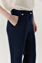 High Waist Spanish Flare Navy Blue Trousers 0153 - 4
