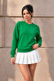 Women's Long Sleeve Comfort Green Loose Sweatshirt - 4