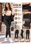 Winter Thermal Recovery Women's Leggings with Inner Lining and Diving Fabric