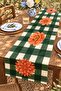 Checkered Flowers Patterned Runner / Tablecloth / Placemat - 3