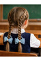 1 Pair Girls' Sequined Tulle Bow Elastic Hair Clip Set - Mesh Hair Clip with Pearls - 2
