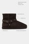 Cordi Bitter Brown Suede Leather Belt Detail Flat Sole Plush Lined Women's Ankle Boots - 3