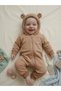 Baby Boy Hooded Winter Romper with Ears, 100% Cotton, Zippered - 2
