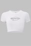 Women's Crystal Stone Printed Short Sleeve Crop T-Shirt