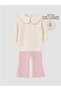 Lcw baby floral girl's blouse and ribbed pants set - 8