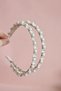Adeluna Design White Pearled Floral Double Row Elegant Maternity Crown – Handmade Mother's Crown - 4