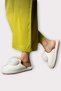 Women's Pompom Belted Non-Sound Thick Sole Winter House Slippers White