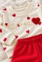 Baby Girl Set Lovely Heart Patterned Long Sleeve Bottom Top Seasonal 2 Piece Set - 4