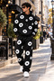Unisex White Floral Printed Oversize Hoodie Tracksuit Set - 2