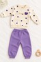 Baby Girl Set Lovely Heart Patterned Long Sleeve Bottom Top Seasonal 2 Piece Set - 4