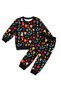 Squirrel Patterned Pajama Set Long Sleeve Cotton Children's Pajamas - 4