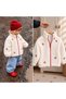 Girl's Cherry Embroidered Winter Plush Coat with 100% Cotton Lining and Zipper, Ages 1-2-3 - 3
