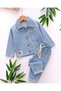 Boy's Slim Fit 3-12 Years 2-Piece Denim Set, Stylish Set with Denim Jacket & Shirt and Pants - 2