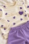 Baby Girl Set Lovely Heart Patterned Long Sleeve Bottom Top Seasonal 2 Piece Set - 5