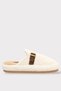 Women's Belted Buckle Soft Silent Sole House Slippers Beige