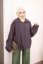 Brown Buttoned Lined Oversized Jacket