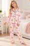 Girl's Cotton Buttoned Long Sleeve Pajama Set