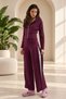 Women's Wide Leg High Waist Zippered Crop Tracksuit Set with Side Stripe Detail