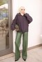 Brown Buttoned Lined Oversized Jacket - 2