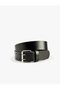 Faux Leather Belt with Metal Buckle and Double Hole Detail