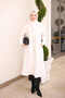 Ecru Buttoned Angora Coat - 2